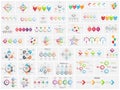 Mega collection of colorful infographic, can be used for workflow layout, diagram, number options, web design Royalty Free Stock Photo